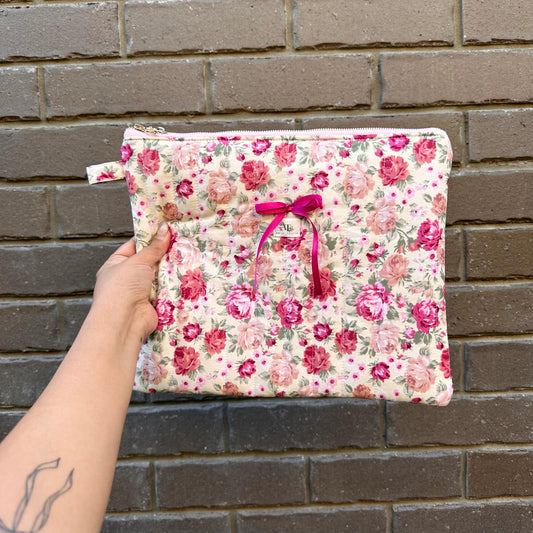 Peony Pink Vintage Pouch