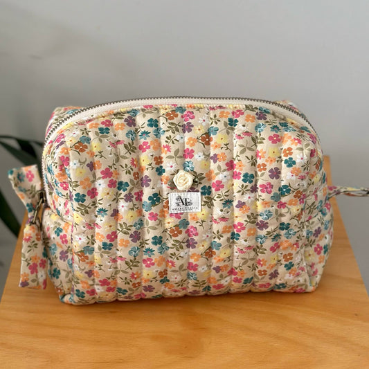 Yellow Ditzy Garden Makeup Bag